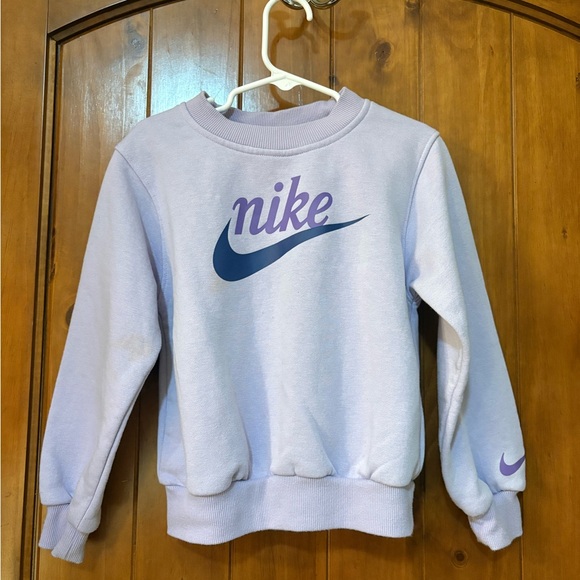 Nike Lavender Sweatshirt and Heather Gray Wide leg Sweatpants - Picture 2 of 5